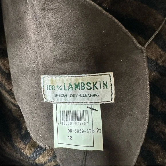 Dennis Basso Vintage Mink & Lamb Suede Shearling Chevron Piecework Jacket